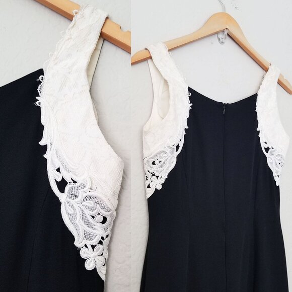 Vintage 1980's Scott McClintock Lace Applique Victorian Cocktail Maxi Dress Prom - Picture 4 of 14